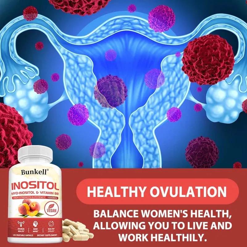 Inositol 1000mg Capsules - Fat Metabolism Liver Health Ovarian Immune System Support Skin Balance & Hair Growth Supplement
