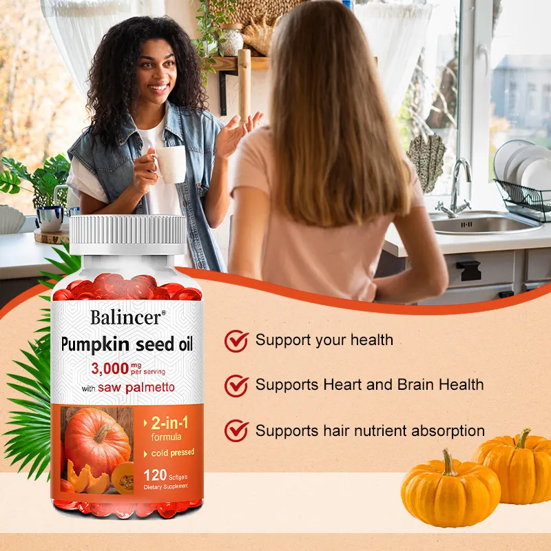 Virgin Pumpkin Seed Oil 3 000mg with Saw Palmetto Rich in Omega 6 & 9 Essential Fatty Acids Prostate & Bladder Supplement