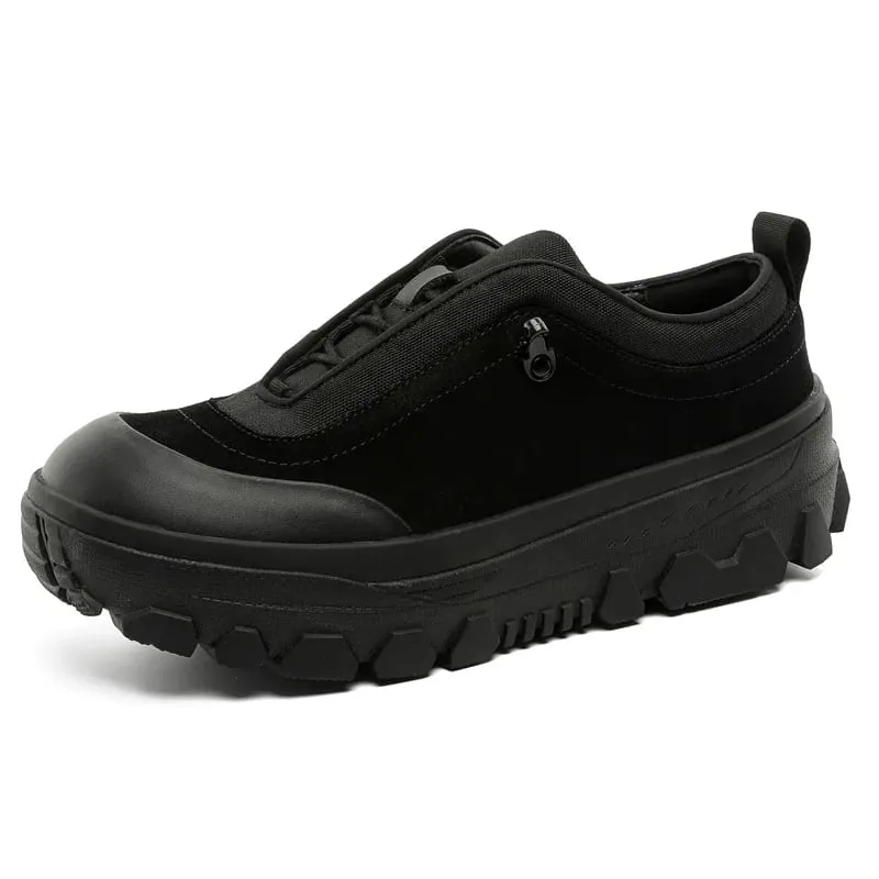 Lelaki Retro Outdoor Hiking Sole Chunky Sneakers Tinggi Meningkatkan Kasut Sukan Bertali Kasual Hangat untuk Mem's Fall Shoes