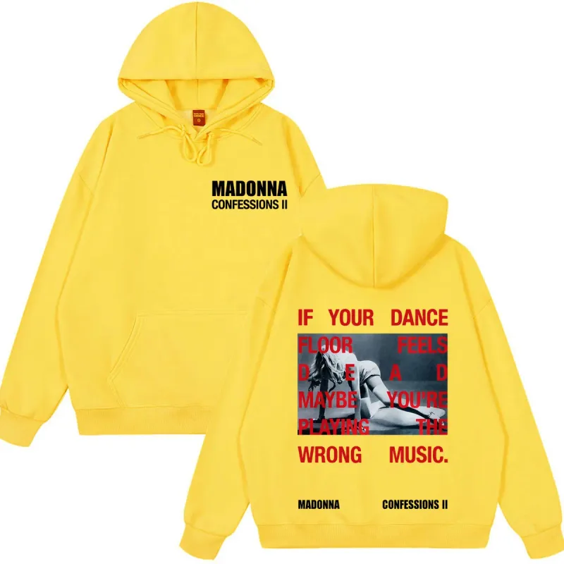 Madonna CONFESSIONS II Album Tour 2026 Print Hoodie Men Women Vintage Sweatshirts Loose Casual Oversized Long Sleeves Pullover