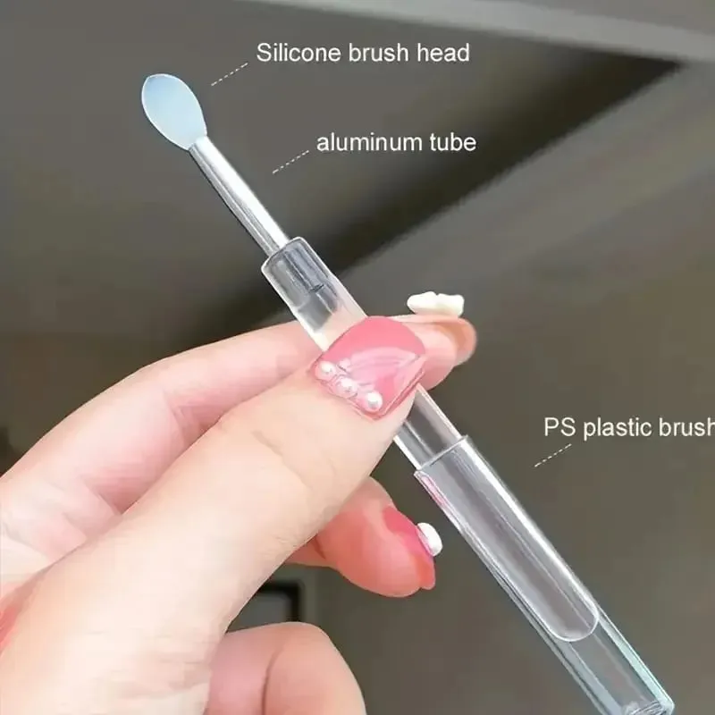 1/3PCS Portable Silicone Lip Brush With Cover Soft Multifunctional Lip Balm Applicator Lipstick Lipgloss Makeup Brushes