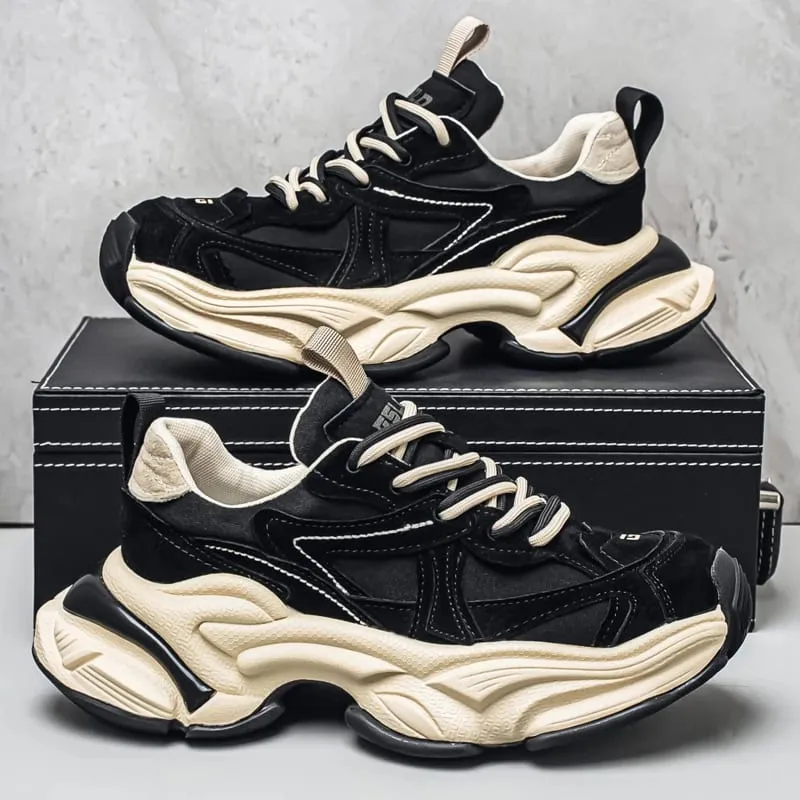 Lacing up Men's and Women's Couple Sport Shoes 2026 Thick Sole Luxury Design Casual Retro Dirty Casual Sneakers Breathable Upper