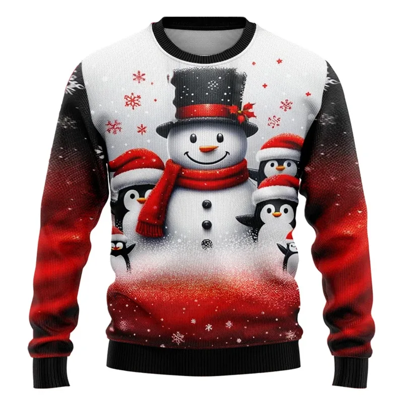 Nam Nữ Xmas Áo 3D Giáng Sinh Người Tuyết Santa In Hình Giáng Sinh Xấu Xí Áo Len Unisex Chui Đầu Ngày Lễ Đảng Dây Nhảy Cao Cấp