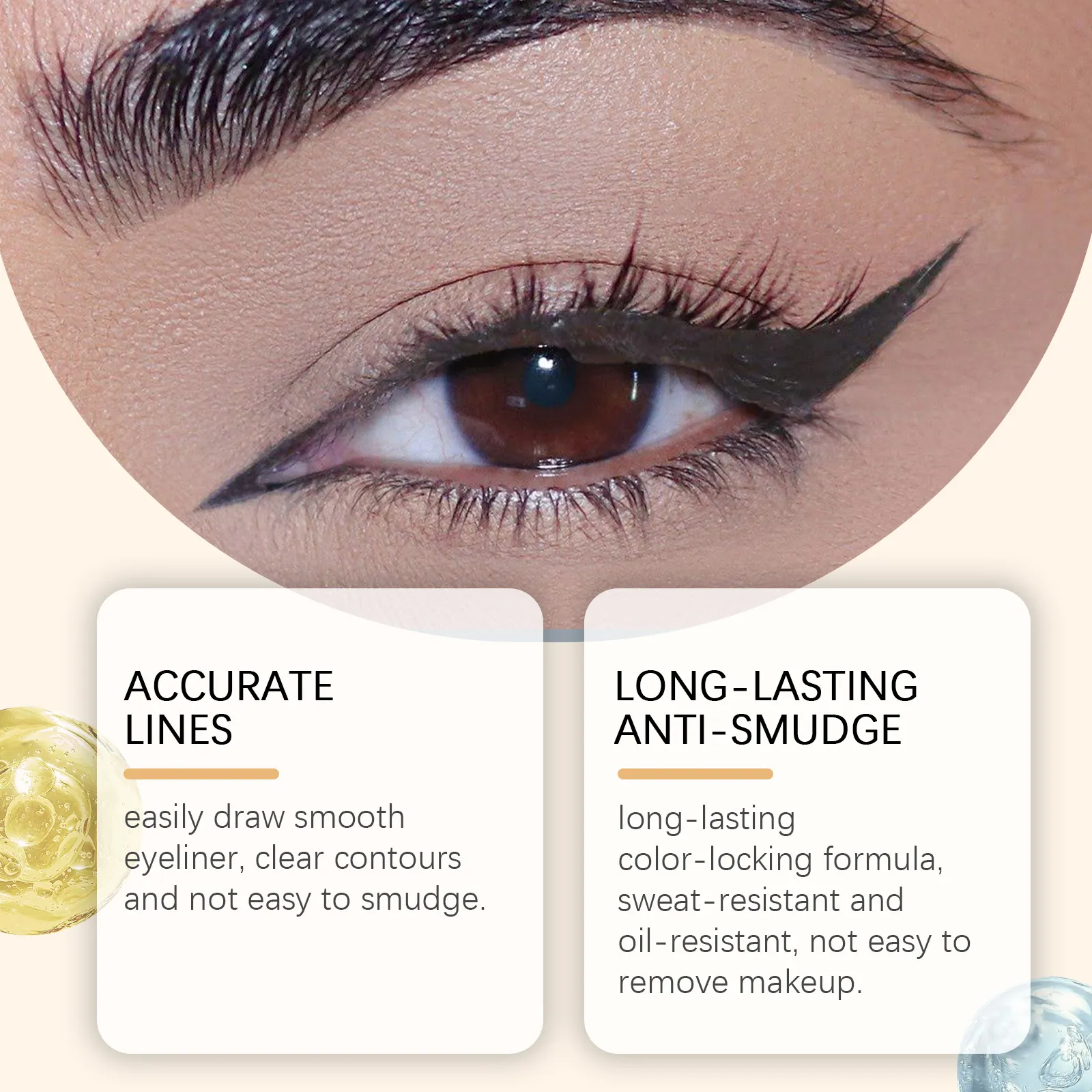 Zephoco Gel Eyeliner Pen Waterproof Smooth Eye Makeup Long Lasting Sweat Proof Oil Proof Smudge Proof Eye Liner Pencil Makeup