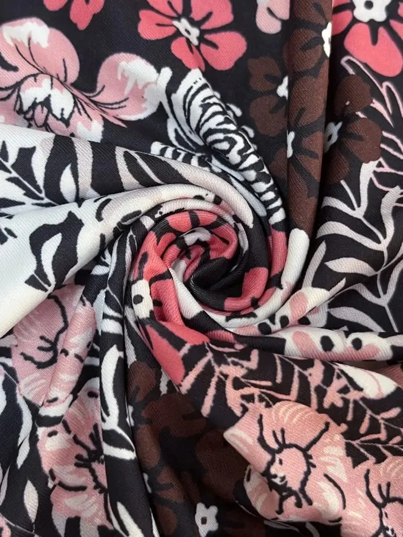Fashionable Floral Dress Temperament round Neck Short Sleeve Loose Fit Women's Casual Dresses