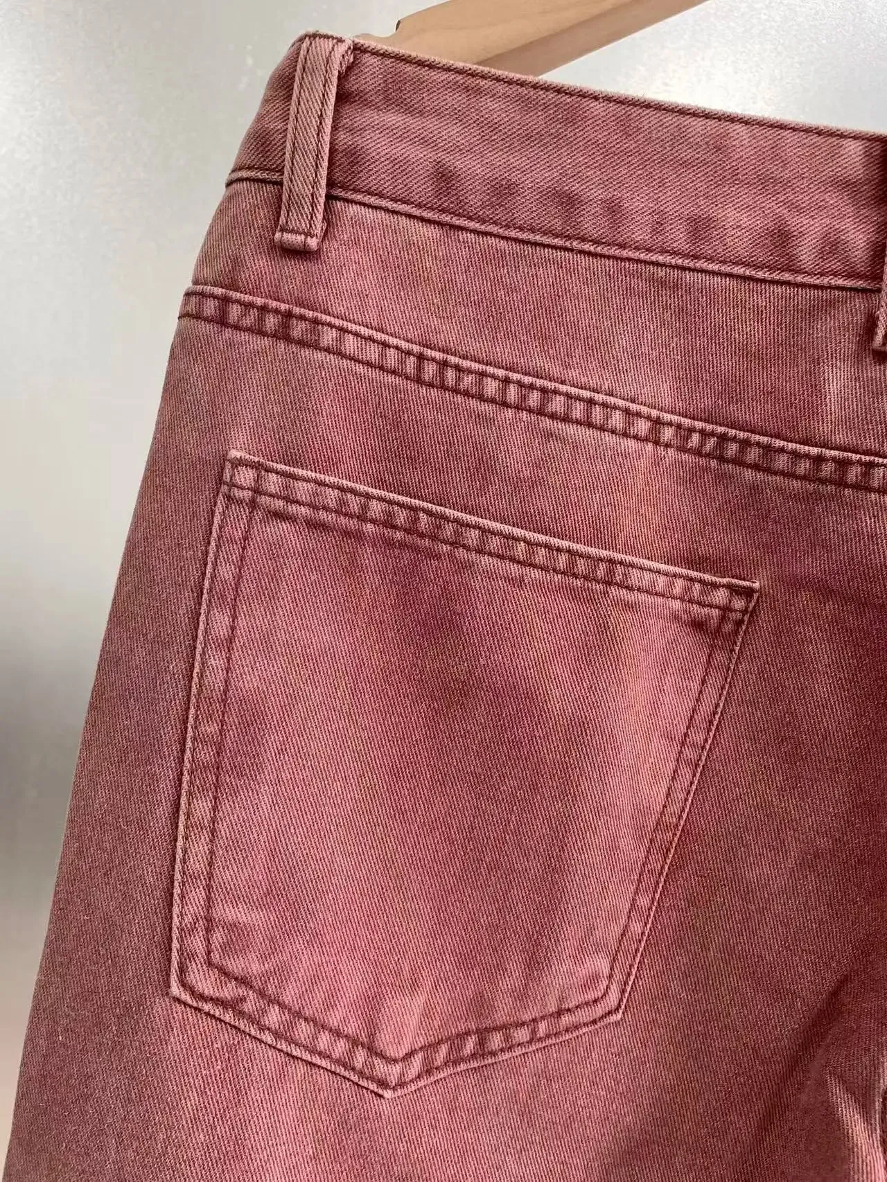Men Jeans Pink Basic Straight Leg Men Jeans Mid Rise All-match Trousers All Seasons Street Daily Bottoms For Young Men Daily Out