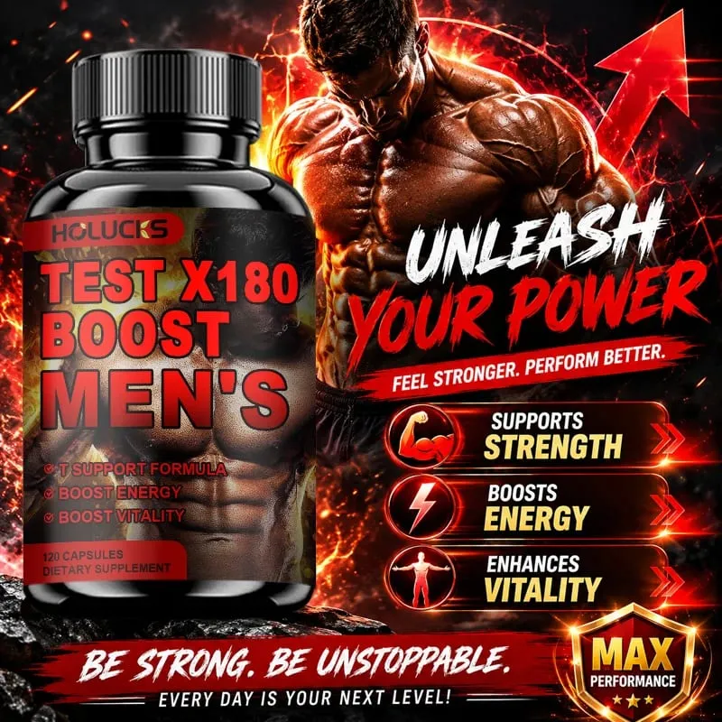 Men's Test X180 Ignite Booster with Fenugreek Seed Tribulus Terrestris Support Muscle Growth Enhance Energy Boost Immune