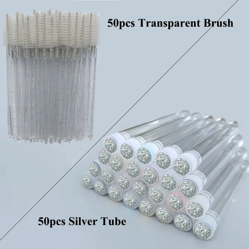 EyeLash Brushes 50pcs Reusable Eyelashes Brush Tube for Eyelash Extension Disposable Mascara Wands Eyebrow Brush Applicator