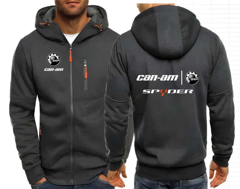 Can Am 越野 Brp Atv Commander Utv Outlander 連帽衫休閒連帽衫男款 CanAm 拉鍊連帽衫運動衫男上衣