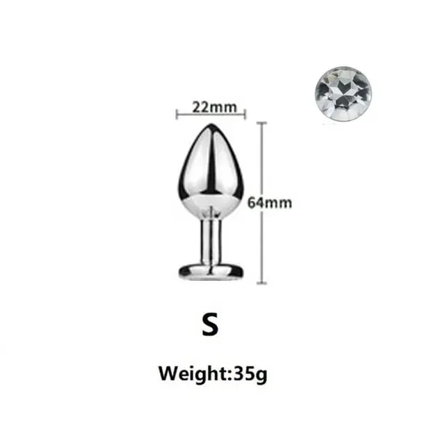 Perline anali in metallo di piccole dimensioni Butt Plug Mini Arcobaleno Butt plug in oro rosa Gioielli in cristallo Trainer Dildo anale Masturbazione Giocattolo del sesso