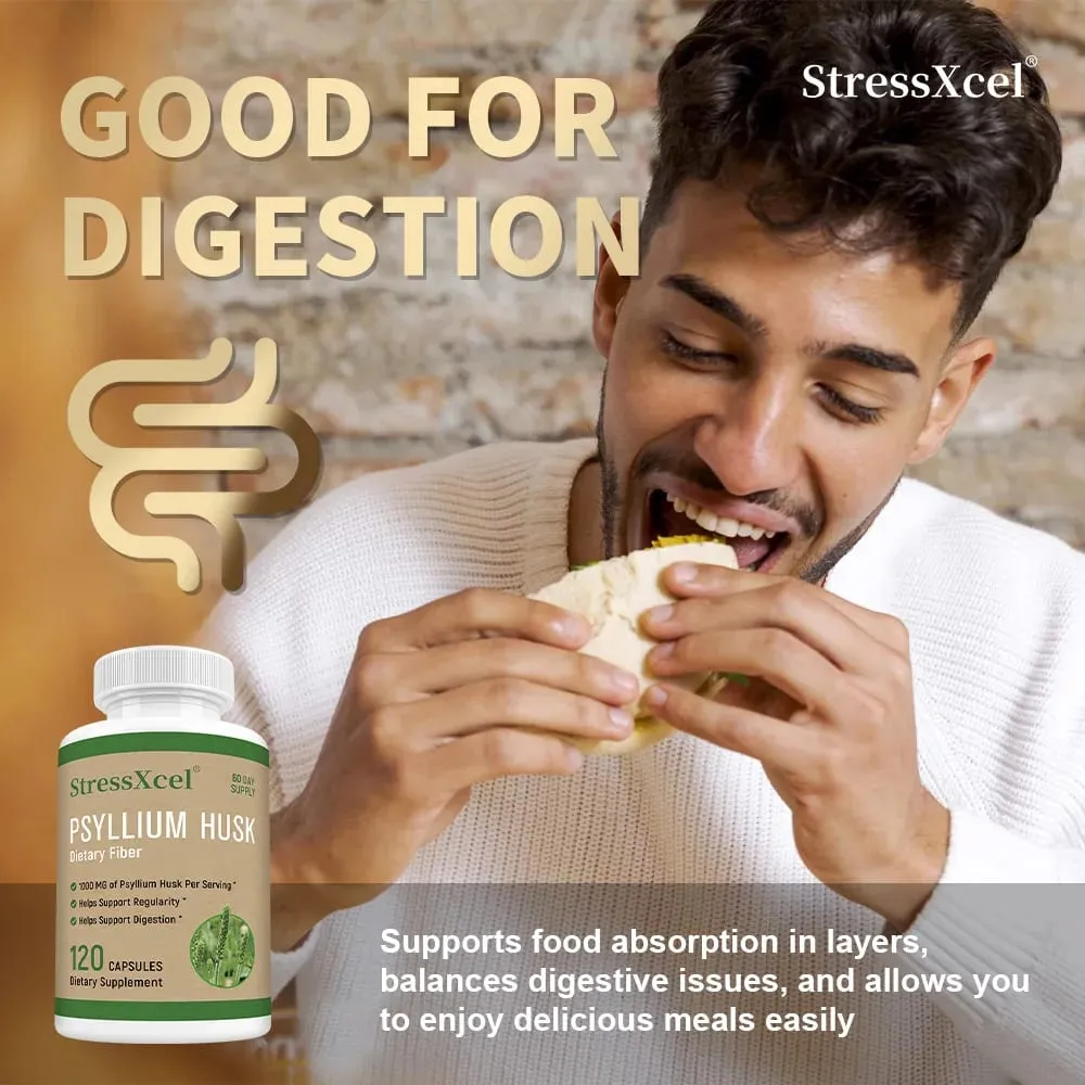 Psyllium Husk - Natural Soluble Fiber Good for Intestinal Health Cleansing Detox Supports Digestive System Health Supplement