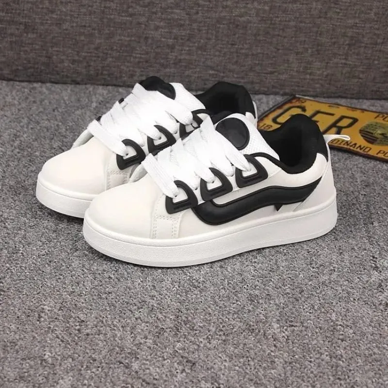 2025 New Black Women Vulcanize Shoes Casual Platform Sneakers Vintage Sports Female Korean Designer Flats Harajuku School Tennis