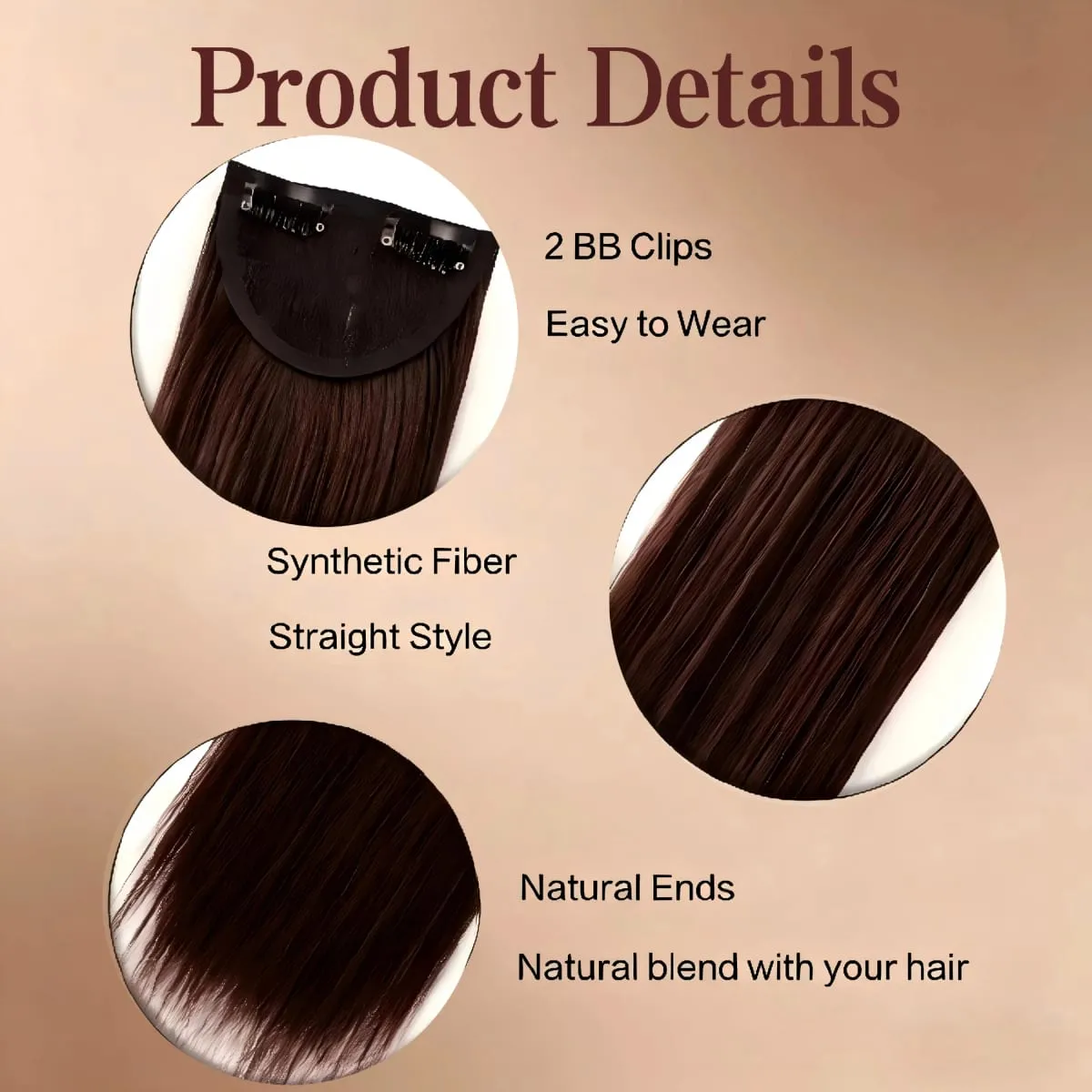 3Pcs Long Straight Synthetic Clip In Hair Extensions Invisible Seamless Natural Hairpiece Lightweight Secure BB Clips For Women