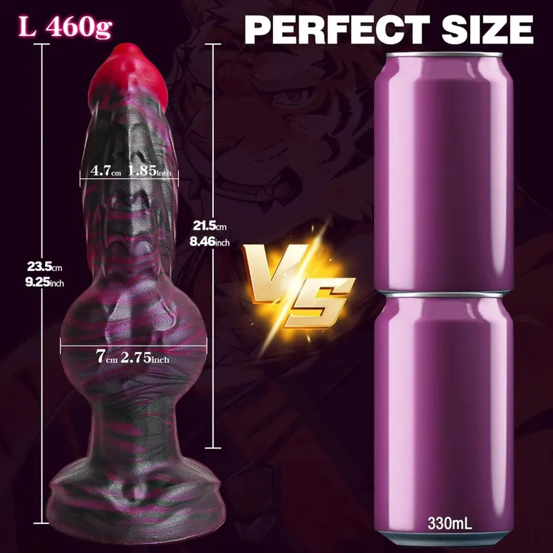 9 "lobo pênis anal plug brinquedo sexo feminino iniciante cão nó vibrador realista silicone animal com forte ventosa fantasia monstro