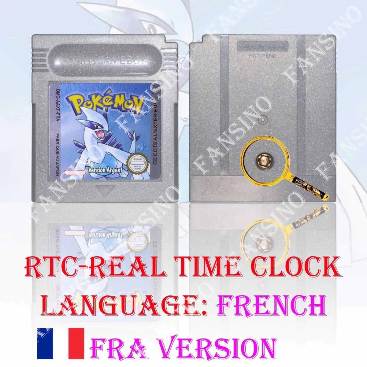 GB/GBC Real Time Clock Pokemon Crystal/Gold/Silver Version Video Game Cartridge with Battery USA/NOE/FRA/ESP/ITA Version