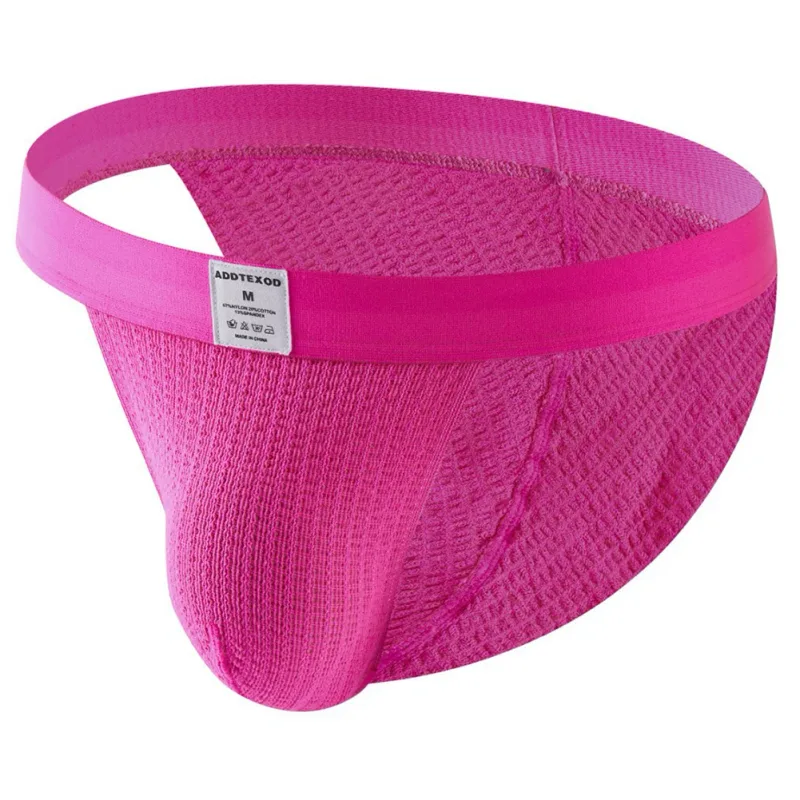 Men Woven Mesh High Fork Brief Adult Underwear Breathable U Pouch Elastic Soft G-string Thong Unisex Panties Men's Underpants