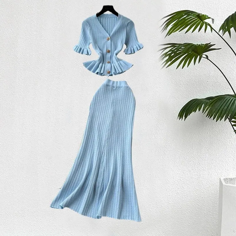 Yuoomuoo marca moda de uma peça de malha maxi vestido feminino elegante com decote em v babados cintura fina bodycon camisola vestido de festa