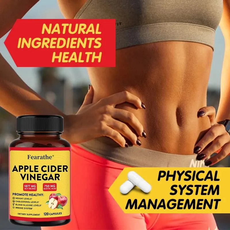 Apple Cider Vinegar Capsules na may Zinc at Vitamin D3 Support Metabolic Immune Digestive Gut Wellness & Daily Body Management
