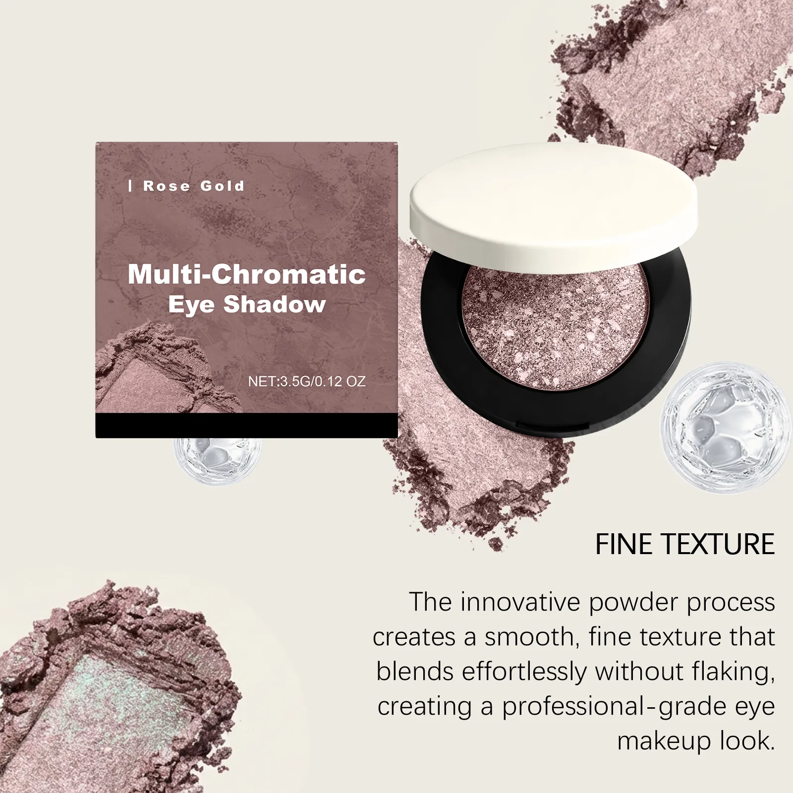 Rose Gold Shimmer Shine Eye Shadow Daily Natural Glow Colorful Lustrous Eyeshadow Portable Compact Palettes For Travel Office Dating Party Eye Makeup Cosmetic