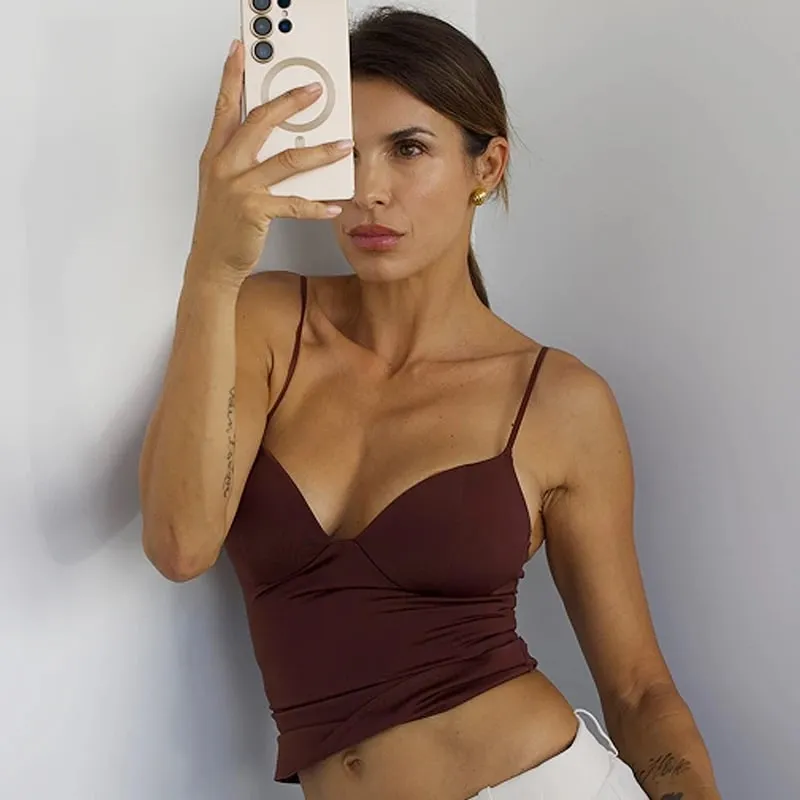 Sexy Women Corset Slip Top Summer Burgundy Tanks & Camis Elegant Sleeveless Backless Cup Top Spandex Nylon Bustier Camisole