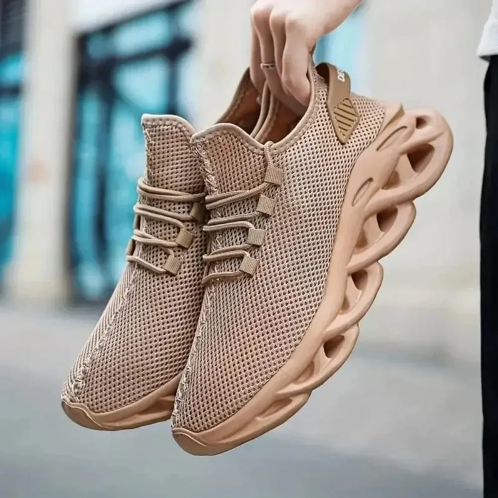 Men's Sports Running Black Jogging Shoes Casual Sports Shoes Brown Outdoor Breathable Mesh Lightweight Shock Absorbing Tennis