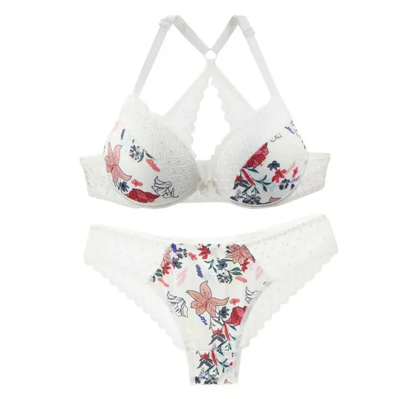 Sujetador acolchado con aros para mujer, ropa interior push-up, bragas, sujetador, lencería, conjuntos de bragas 34 36 38 40 42 44 A B C D E