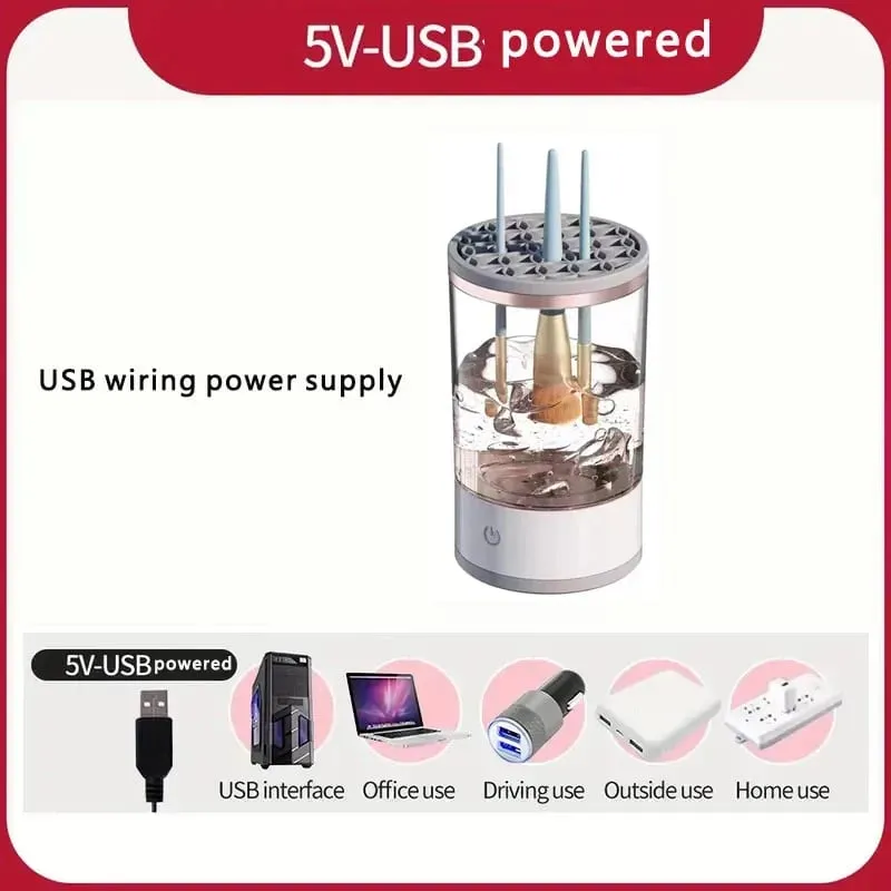 USB Plug Přenosný elektrický čistič štětců na make-up s gumovým přístrojem na líčení Elektrický USB Quick Cleaner Čisticí štětec na límec
