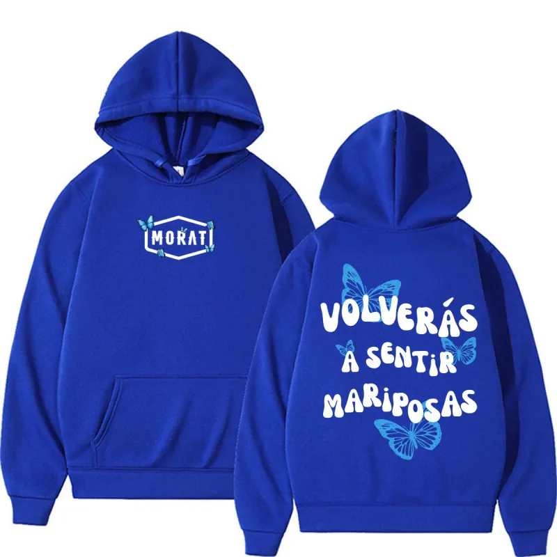 Band Morat Volveras A Sentir Mariposas Merch Hoodies Men's Women Fashion Hip Hop Rock Sweatshirts Fleece Casual Oversized Hoodie