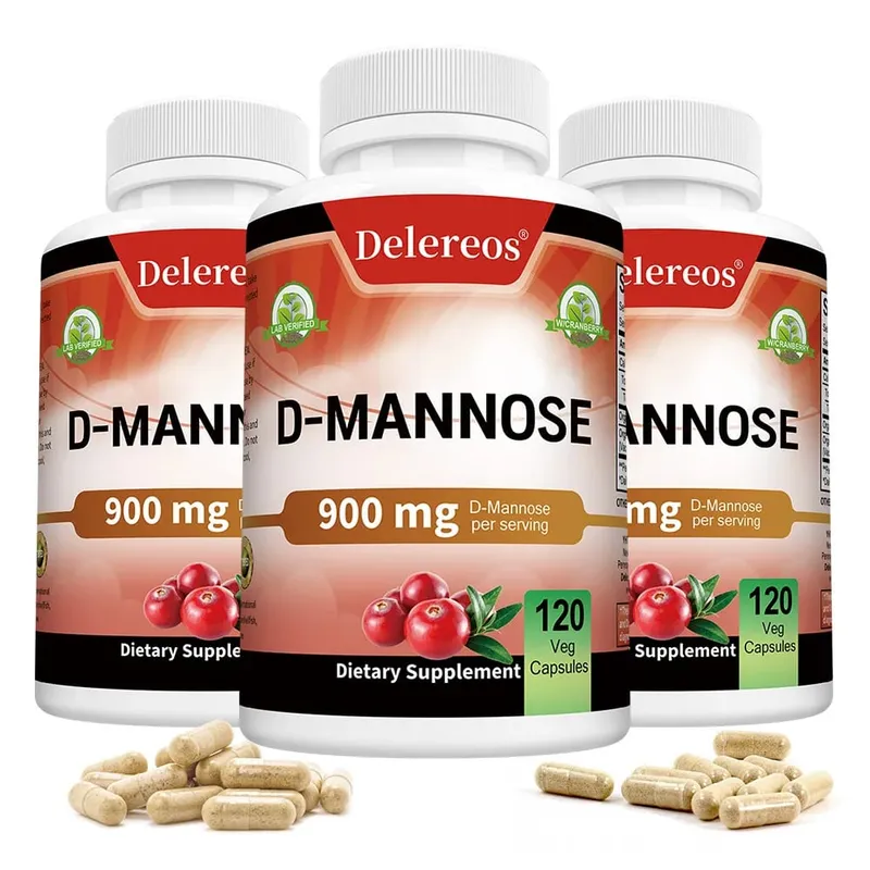 D Mannose Vegetarian Capsules - UTI Health Support Non GMO Vegetarian Friendly 120 Capsules