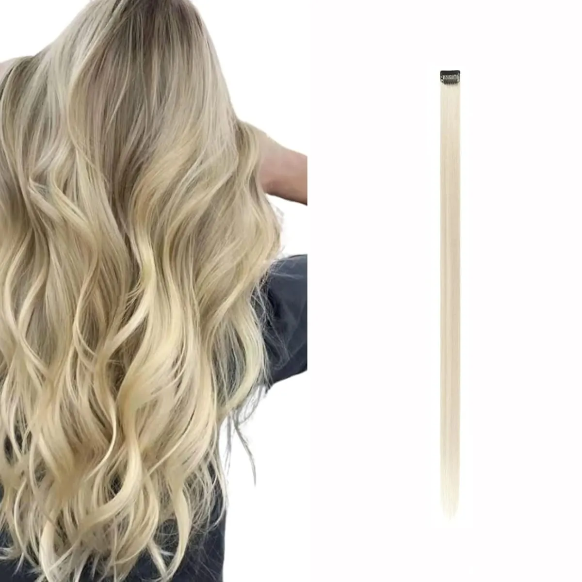 Synthetic 1-6pc Colored Hair Extensions Clip in Colorful Hair Extensions Rainbow Hair Extensions for Women Girls Hair Extensions