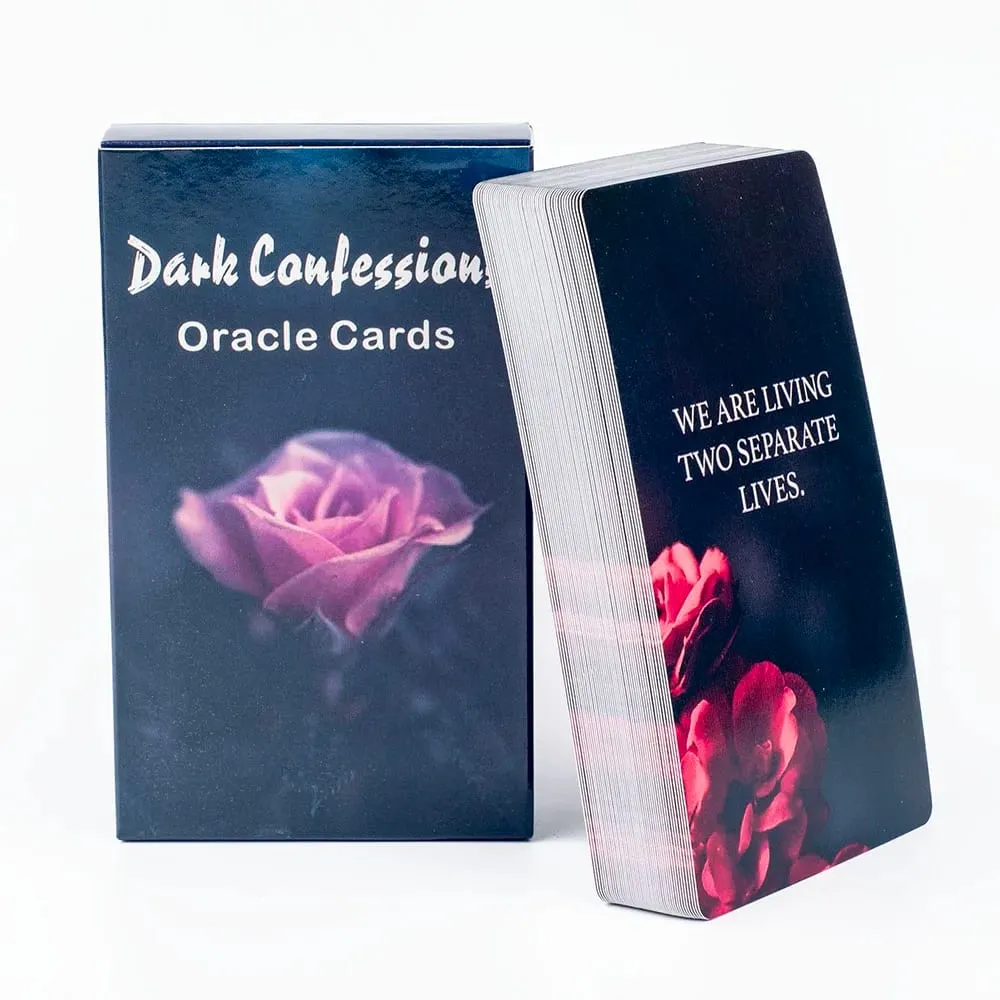 Dark Confession Twin Flame Oracle Cards 50Pcs Love Keywords & Messages Deck for Self-Reflection And Guidance