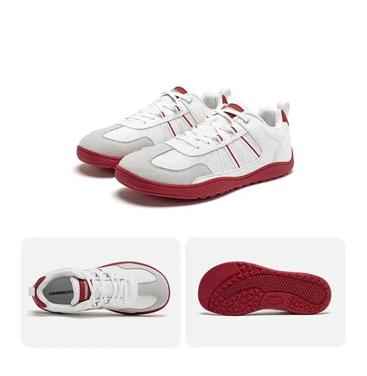 Unisex Wide Toe Shoes Barefoot Zero Drop Minimalist Sneakers Mesh Artificial Leather Patchwork Lace-up Shoes