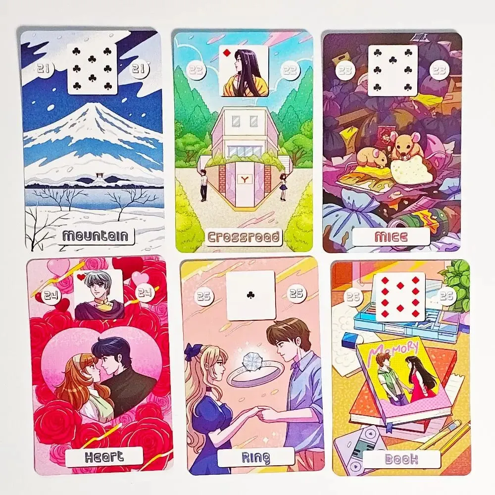 Back To The 80's Lenormand Deck 9*6cm Printed on 350GSM Double-embossed Cardstock 36 Pcs Lenormand Cards + 2 Special Cards