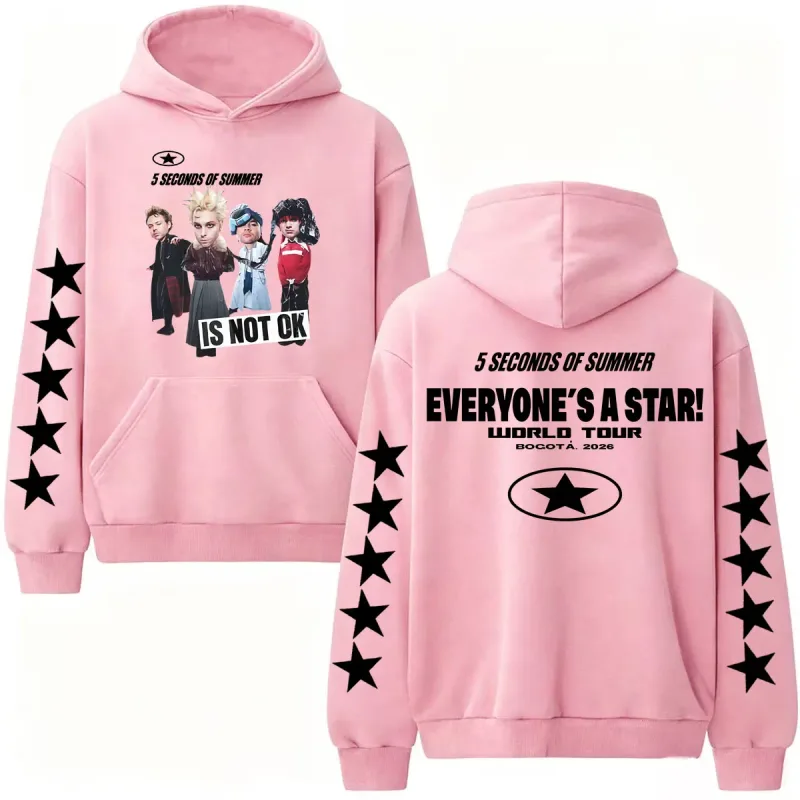 5 Seconds of Summer Everyone's A Star 2026 World Tour Hoodies Men's Clothes Hip Hop Pop Music Sweatshirt Casual Fleece Pullovers