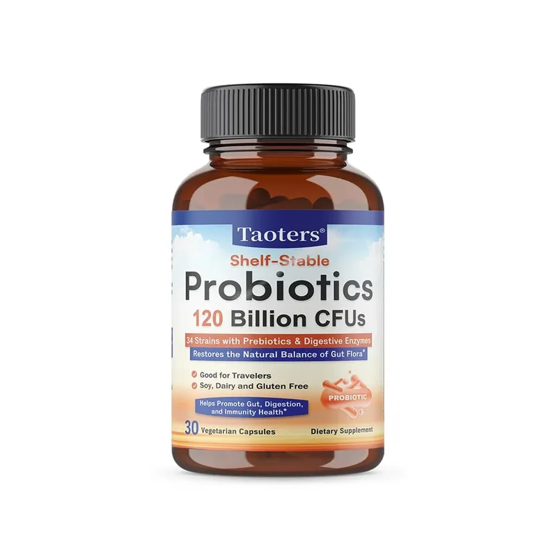 3-in-1 Probiotics Capsules 120 Billion CFUs 34 Strains with Organic Prebiotics & Digestive Enzymes Digestion & Immunity Health