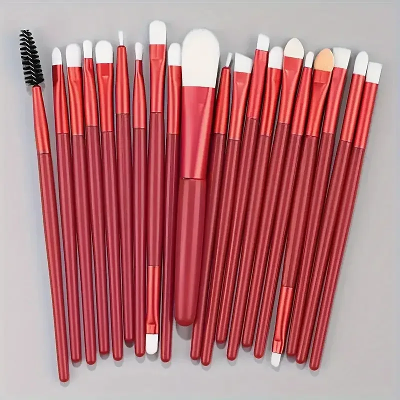 20Pcs Eye Makeup Brushes Set Detail Eyeshadow Brush Makeup Brush White Ultra Soft Eyeshadow Eyeliner Blending Makeup Tool