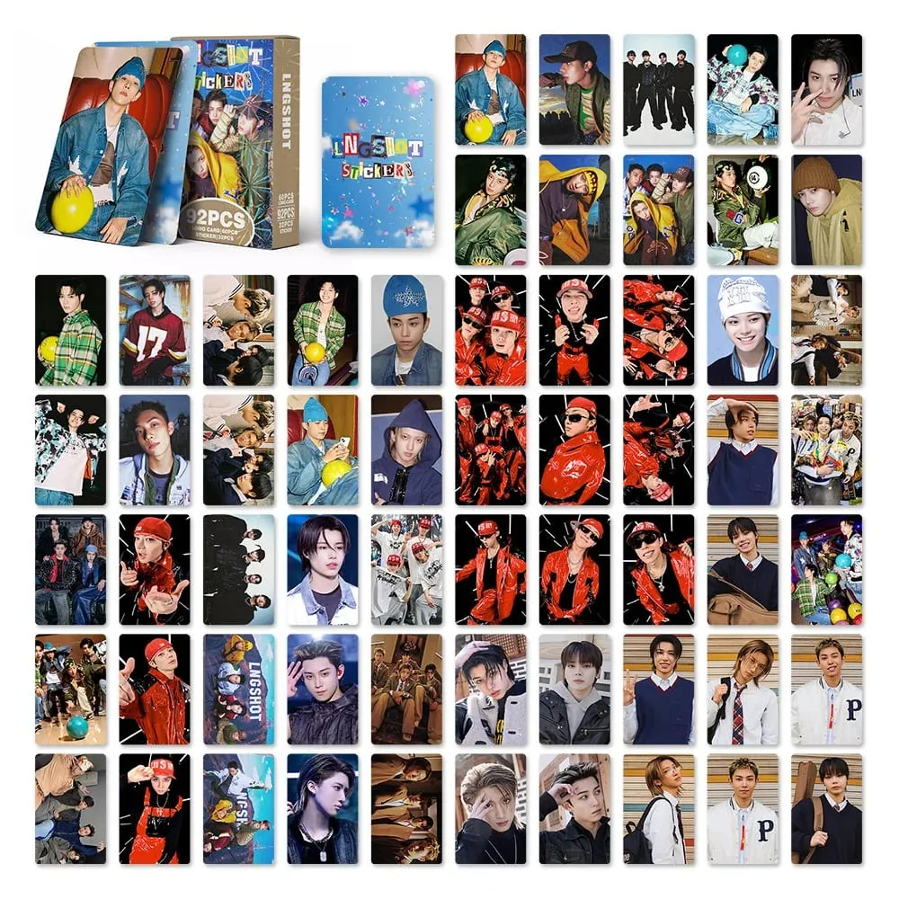 127pcs LNGSHOT New Album Photocards Stickers Kpop Merch Lomo Cards Set Fans Collection Cards Giftsi