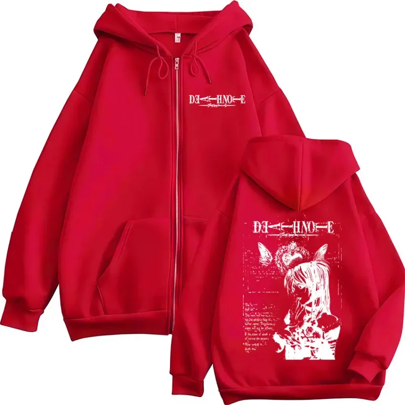 Anime Death Note Misa Amane Zipper Hoodies Men Women Clothing High Quality Fashion Casual Zip Up Hooded Sweatshirts Jacket Coats
