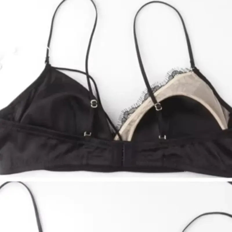 Super Sexy French Lace Bra Set No Underwire Minimizer Triangle Cup for Small Chest Women Hot Lingerie 2026 New Push Up MOYISU