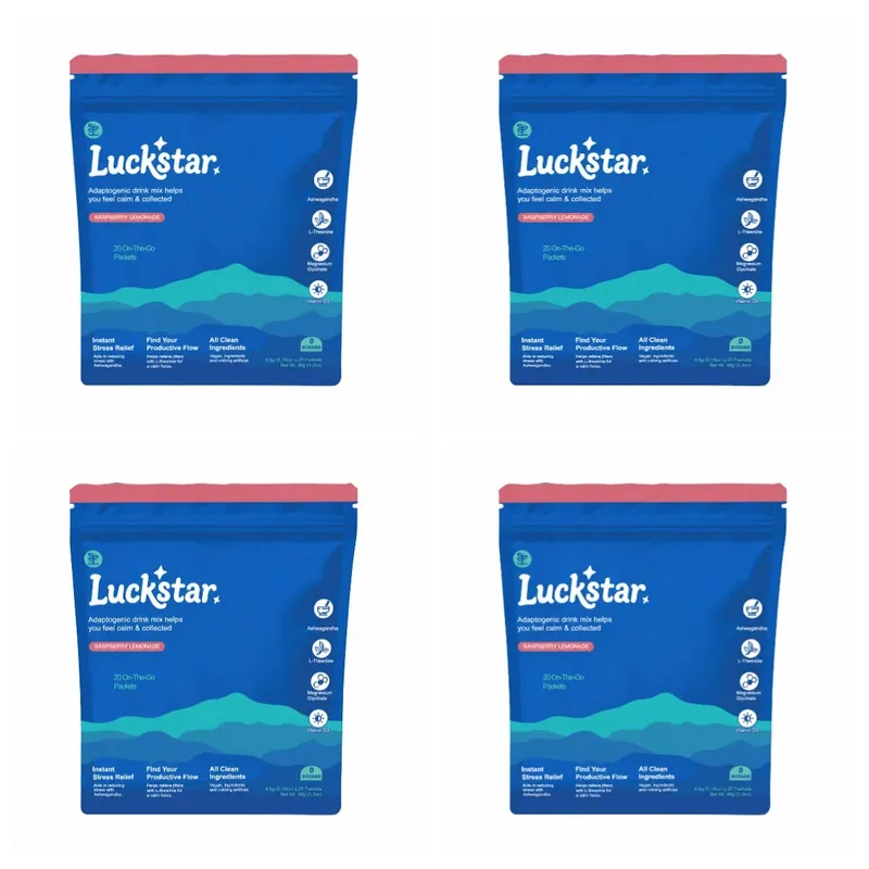 Ashwagandha L-Theanine แมกนีเซียม Glycinate วิตามิน D3 อาหารเสริมเครื่องดื่มผสมสงบอารมณ์ Focus สนับสนุน Raspberry Lemonade 20 แพ็คเก็ต