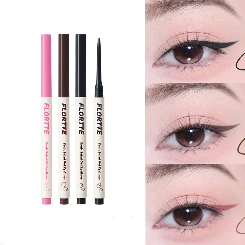Black Eyeliner Pencil Sexy Rose Red Eye Liner Waterproof Long Lasting No Smudging High Pigment Eye Makeup Cosmetics