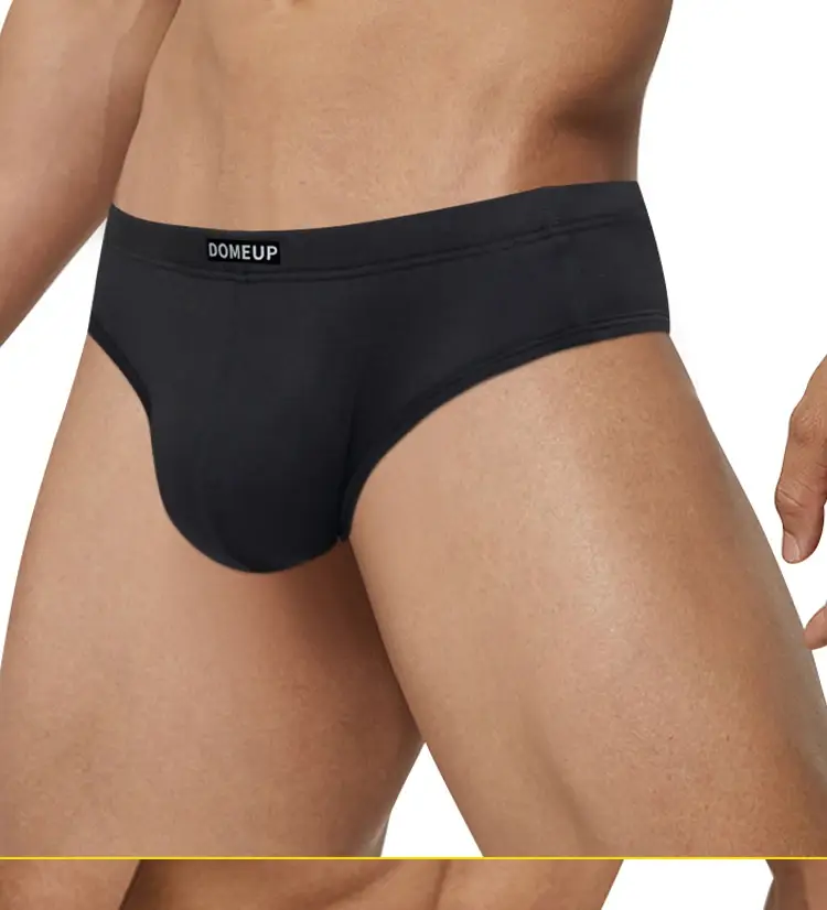 Men's Soft Solid Bikini Briefs, Elastic Wide Waistband 3D Support Pouch, Skin-Friendly Breathable Daily Casual Underwear