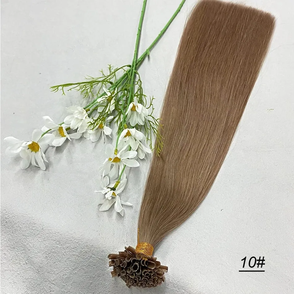 Full Shine U Tip Hair Extensions Nature Black Hair Blone 613 Color 50g Keratin Glue Beads Prebonded Remy Human Hair Extensions — image 19