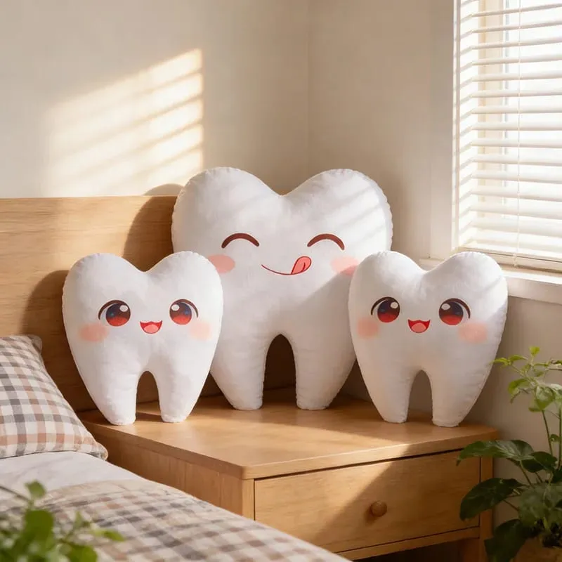 Simulation Lovely Tooth Plush Toys Cute Expression White Teeth Stuffed Soft Pillow Funny Sofa Cushion Gift For Children Gifts