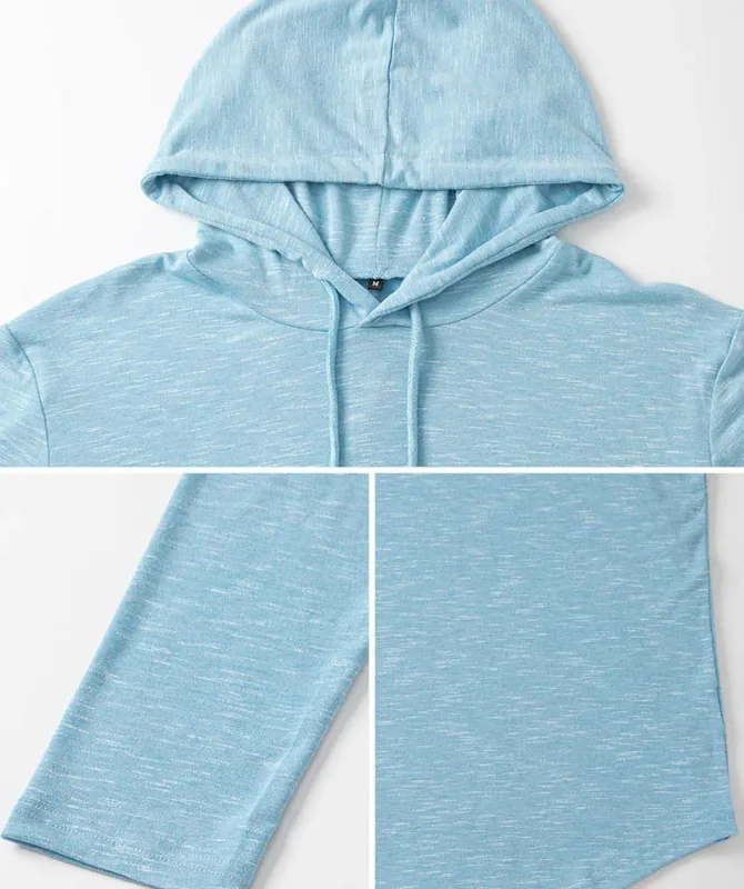Sudaderas con capucha deportivas ligeras para hombre, camisa deportiva de manga larga con capucha, informal, para gimnasio, correr, basculador, sudadera