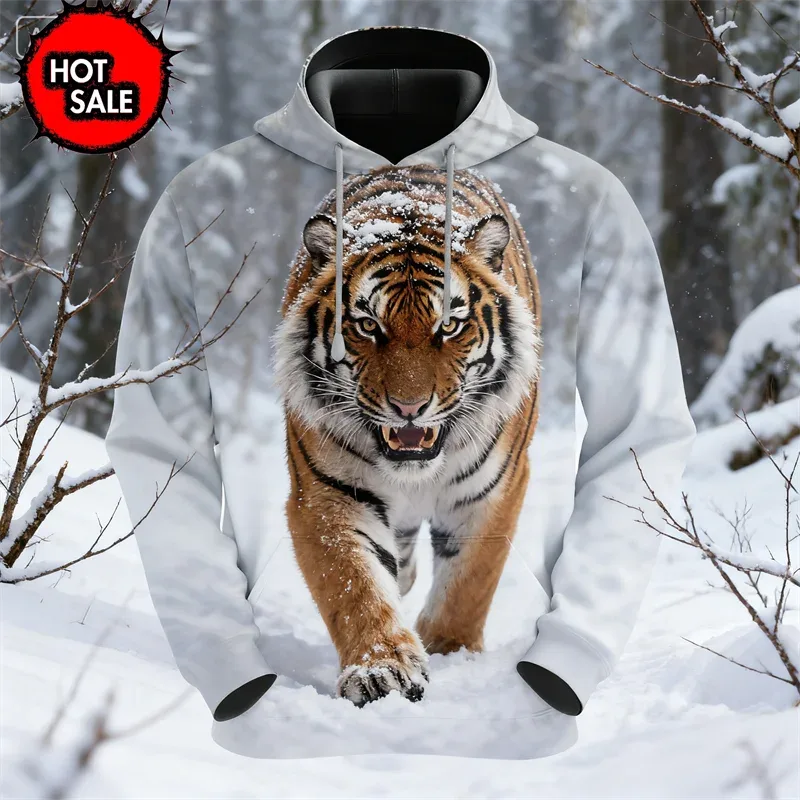 Fashion Animal Tiger Wolf 3D Printed Hoodies For Man Women Hooded Oversized New In Jackets Sweatshirts Man Tracksuit Coat Tops