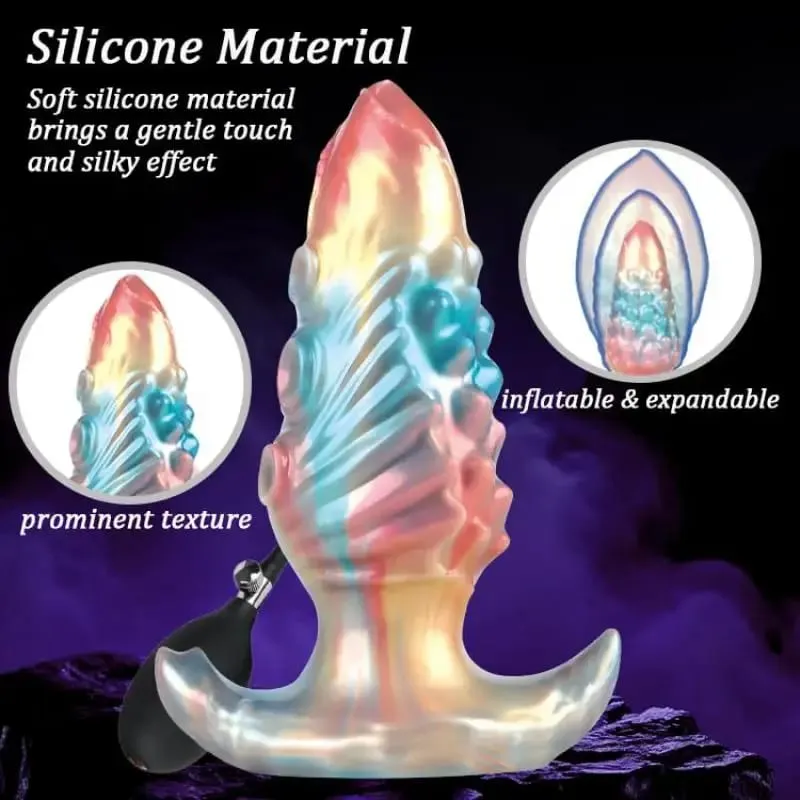 Monster Dildo Inflatable Tentacle Fantasy Anal Plug With Adjustable Thickness Curve Base Thick Inflatable Sex Toys For Women Men