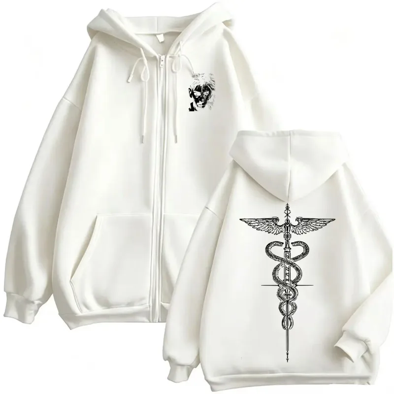 El Matador Ilia Topuria Tattoo Zipper Hoodies Men's Violence Aesthetics Sweatshirt Jacket Coats Fleece Long Sleeve Zip Up Hoodie