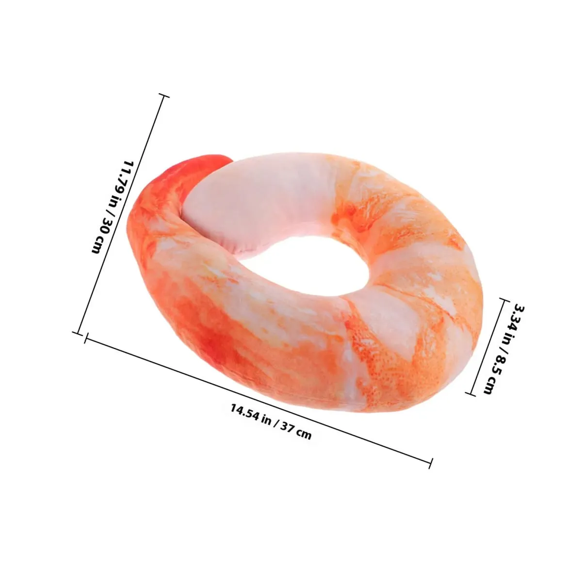Cute Cartoon Shrimp Shape Neck Pillow for Travel Airplane Car Office Nap Relief Support Portable U-Shaped Cervical Cushion
