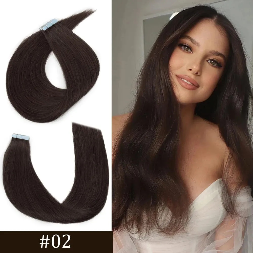 Invisible Remy Straight Tape in Human Hair Extensions 20Pcs Omber Blonde Tape in Human Hair Extensions Skin Weft Natural Hair
